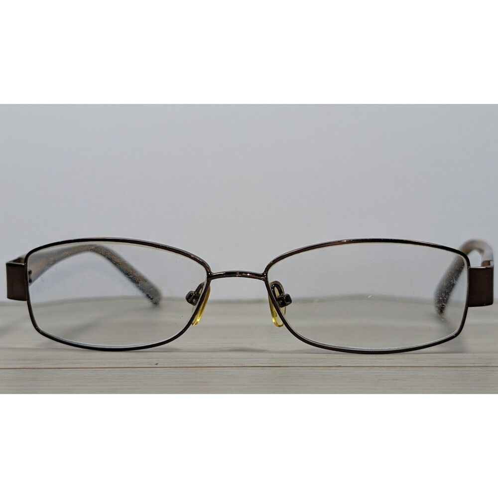 Beth Brown Women's Rectangular Eyeglasses Brown Metal Frames